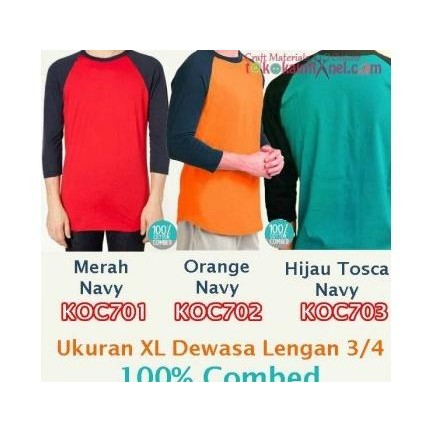 

KOC7 KAOS COMBED LENGAN 3/4 UK XL SIAP KIRIM