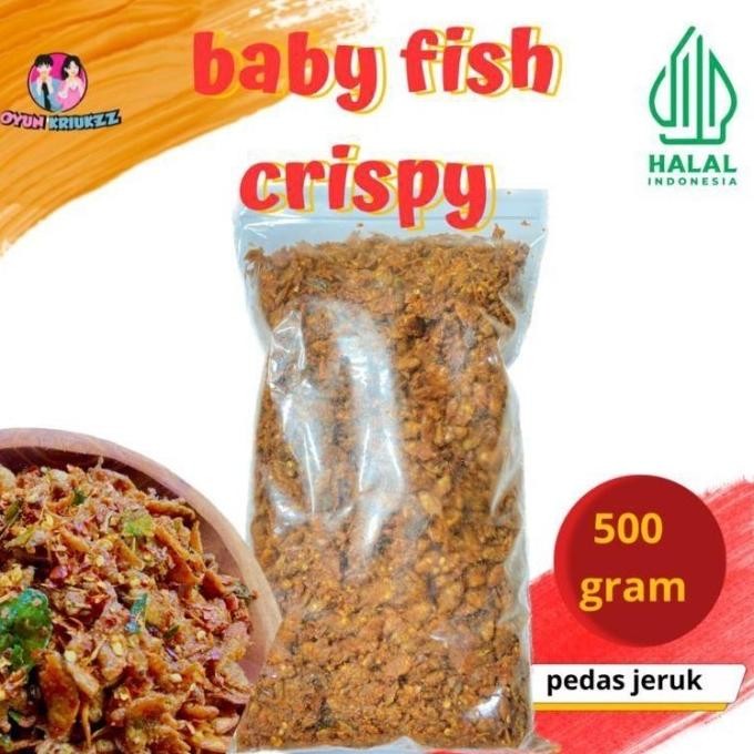 

READY STOCK KERIPIK BABY FISH CRISPY PEDAS DAUN JERUK 500 GRAM ( COD ) BEST SELLER !!!!!