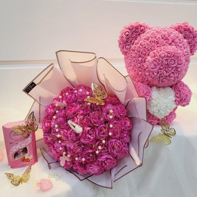 

Sale! Buket Bunga Sabun Box Hadiah Gift Set Valentines Day Coklat Boneka 023