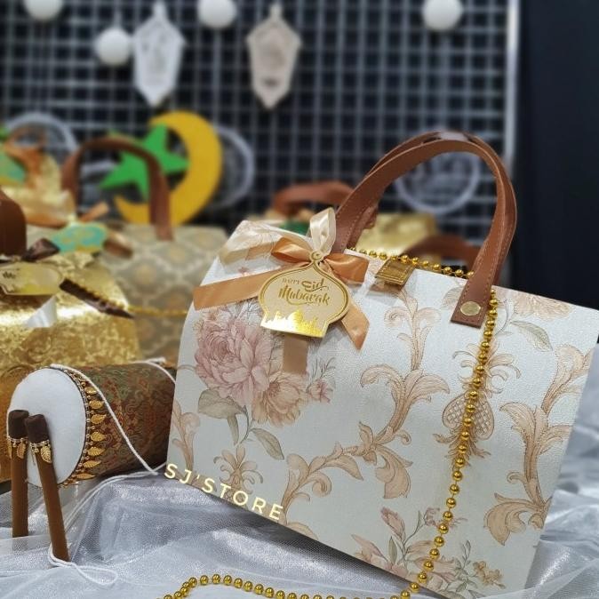 

Sale! Box hampers kue kering lebaran tas motif idul fitri toples banyak