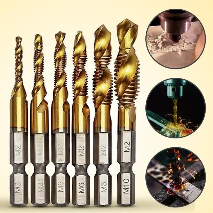 

MATA BOR 6PCS PEMBUAT ULIR DRAT DRILL TAP SET SIAP KIRIM