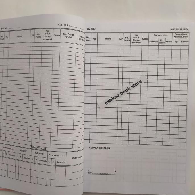 

Buku Mutasi Murid Siswa Jengjang SD