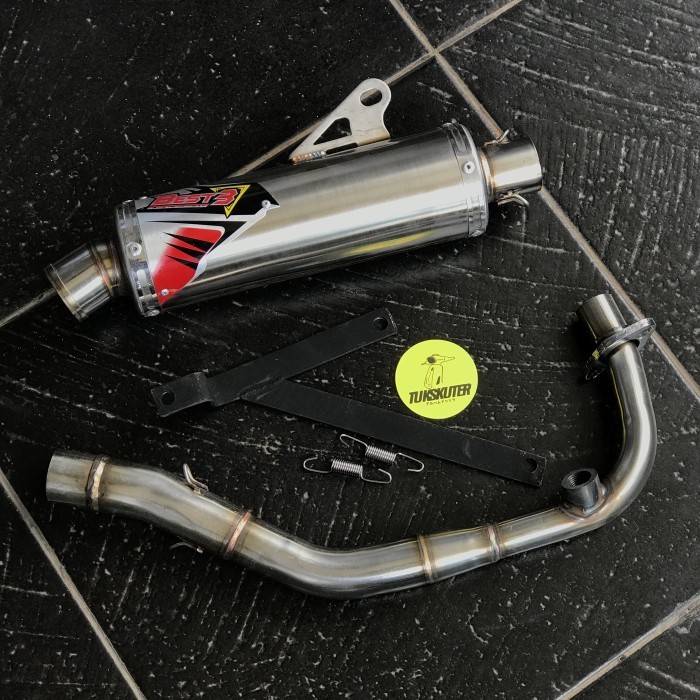 Knalpot Best 3 Long Series Fullsystem Inlet 38 Vespa Matic Modern