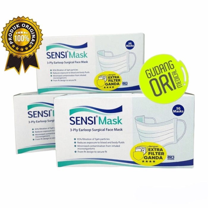 Murah Sensi Mask Earloop / Masker Sensi / Masker Bedah / 3ply Non COD