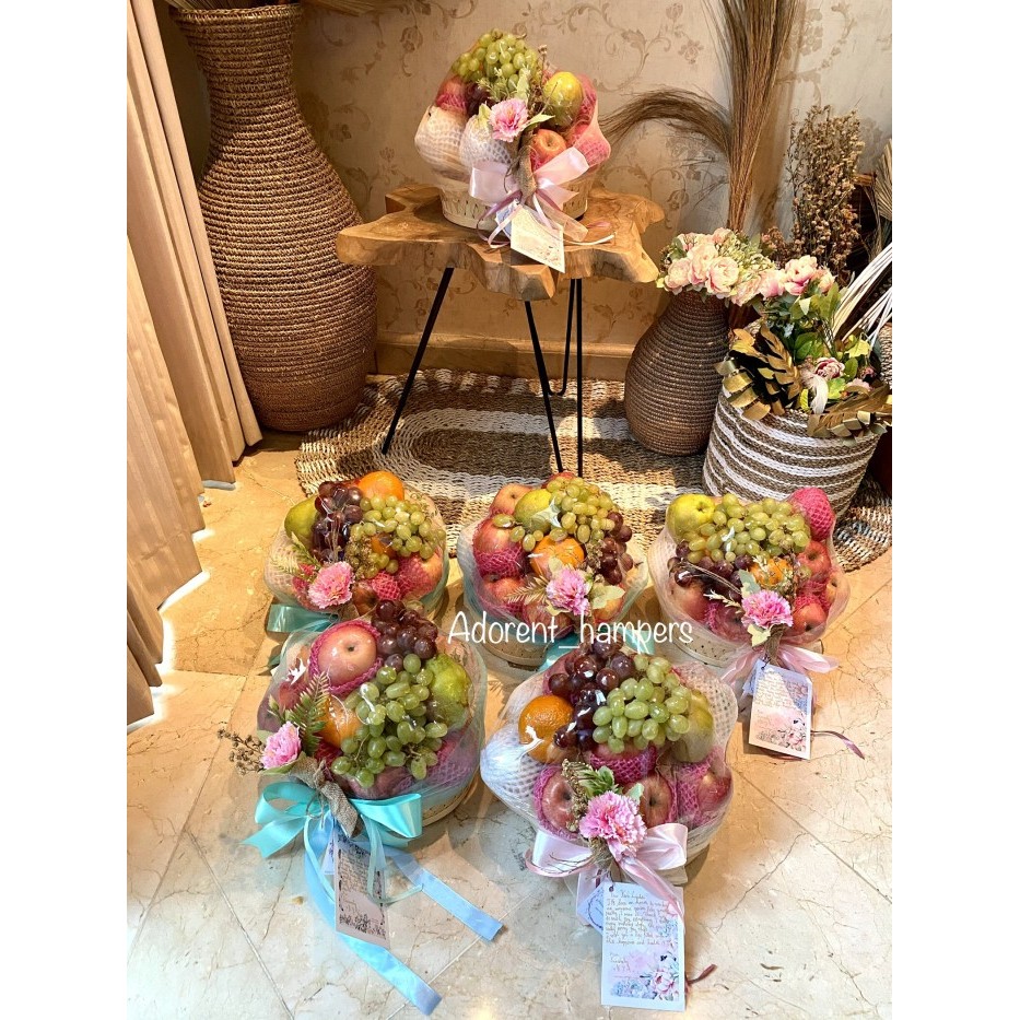 

parcel buah bunga keranjang