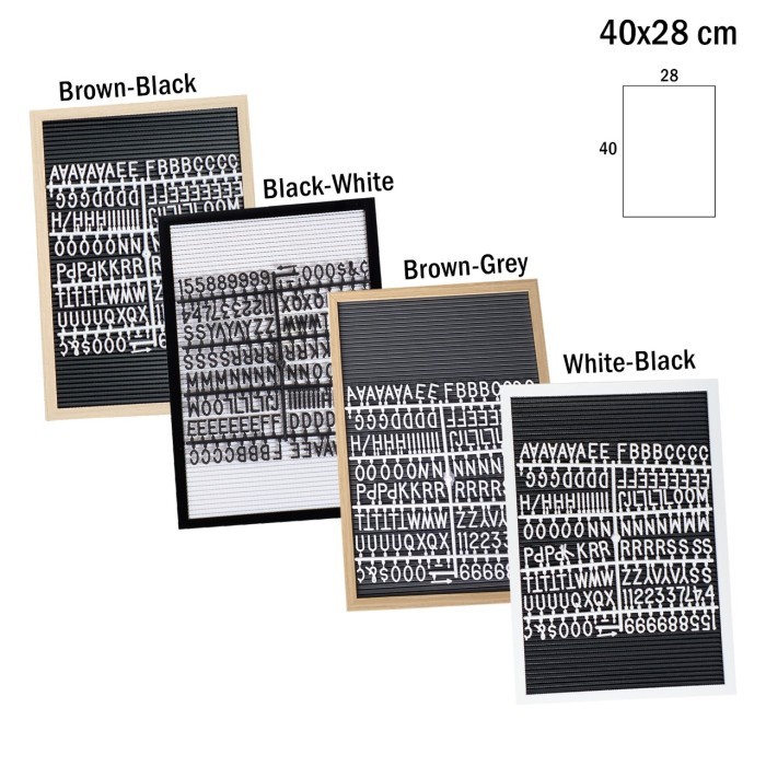 

FELT LETTER BOARD 40X28 CM (INCLUDE HURUF) PAPAN HURUF ANGKA FRAME