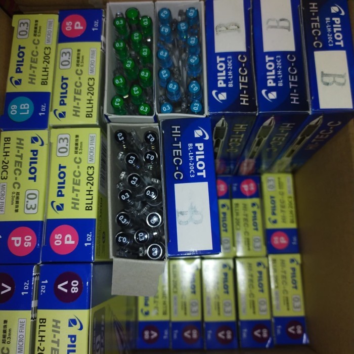 pen makna hi-tec pilot 0.3 lusinan warna warni hitech hitec
