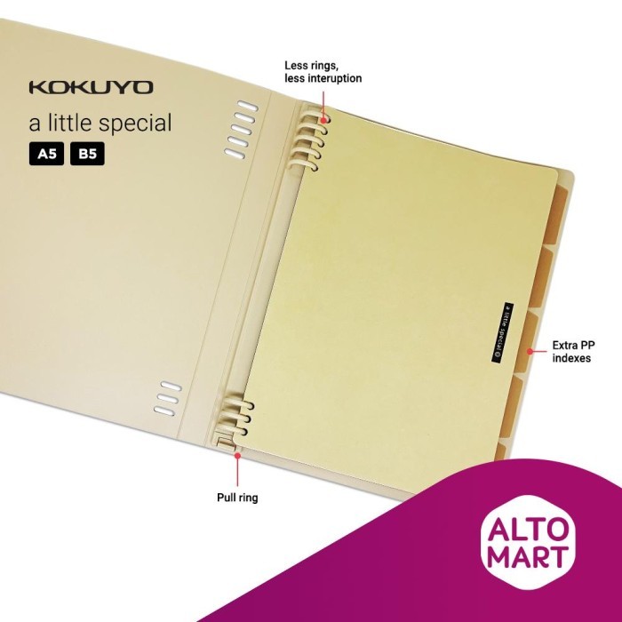 

KOKUYO Retro Loose Leaf 8-Ring Binder A5 B5 Notebook