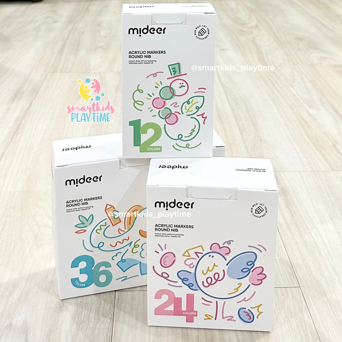 

Mideer Acrylic Markers Ultra-Round Nib Set Kesenian Anak