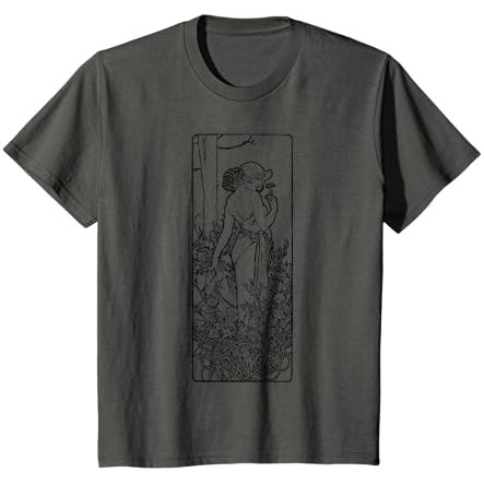 Kaos Gambar Garis Art Deco Mucha Lady of the Flower Garden |tNZOuscq|