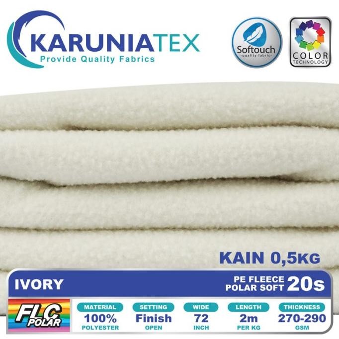Ready Kain Polar Fleece 20s | Ivory | Karunia Textile