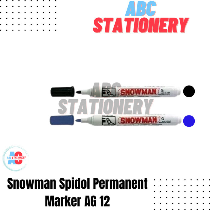 

Snowman Spidol Permanent Marker AG 12 (isi 12) - hitam atau biru