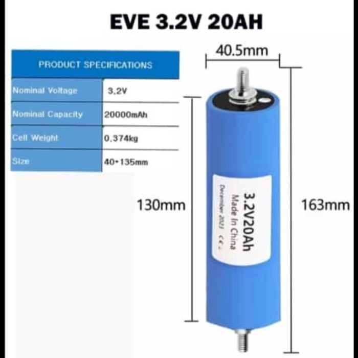 SGA3 LIFEPO4 3.2V 20AH NEW BRAND EVE ELT