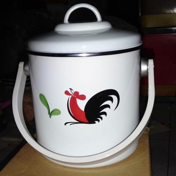 Rantang Enamel tebal Kedaung Mug motif Ayam jago