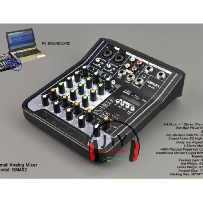 Audio Mixer Ashley 4 Channel Sm402 Sm-402 Sm 402 Original