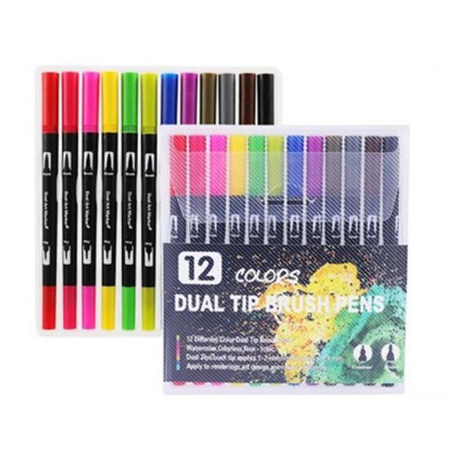 

DUAL TIP BRUSH PEN ART MAKER Set 12 Color the best