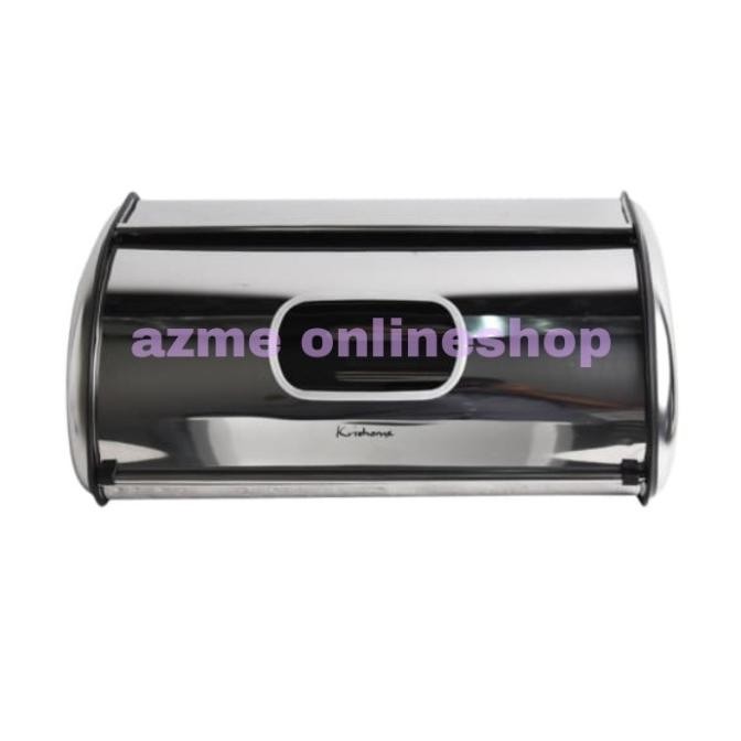 Terlaris krishome tempat roti & kue stainless steel_bread box rect silver