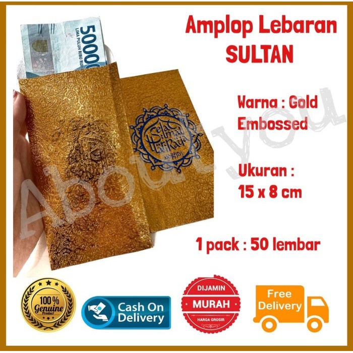 

Sale Set 50 Pcs Amplop Lebaran Sultan Jumbo Angpao Emas Embos Angpo Premium