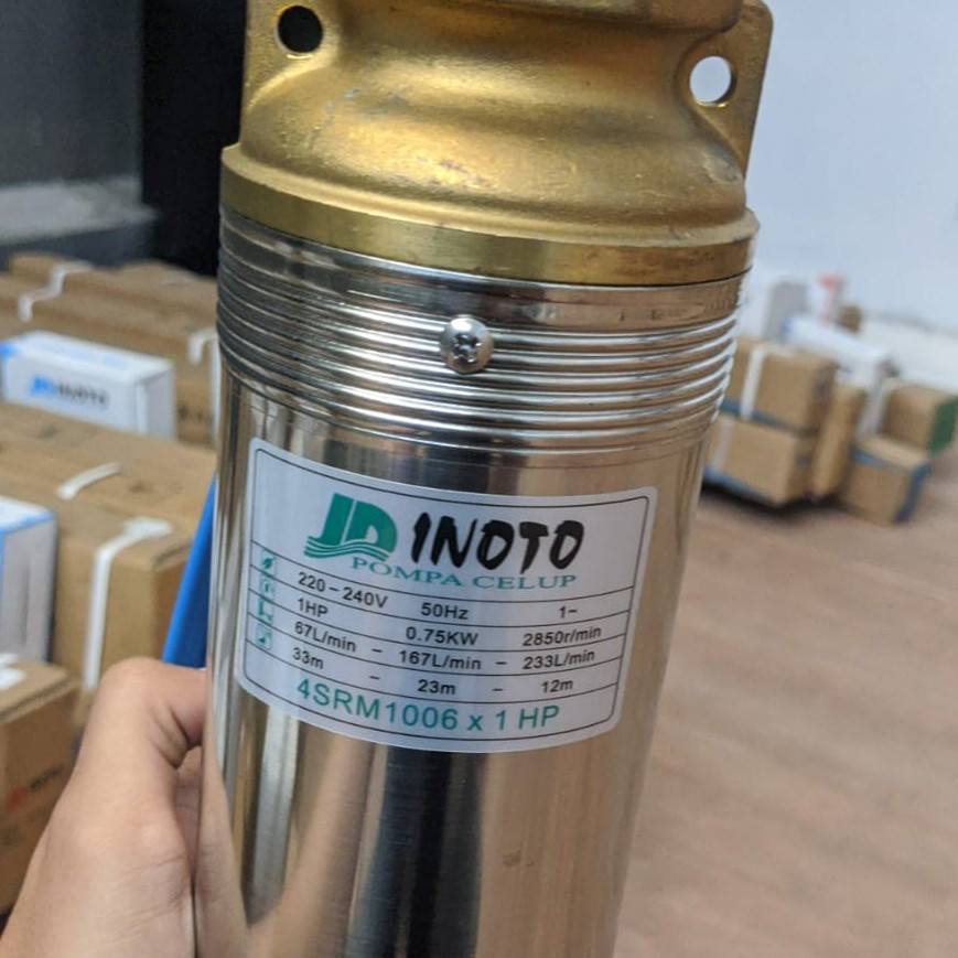 Inoto casing 4" output 2" tenaga 1 hp 220 volt - 1006 Pompa Submersible INOTO Casing Sumur 4 inch -