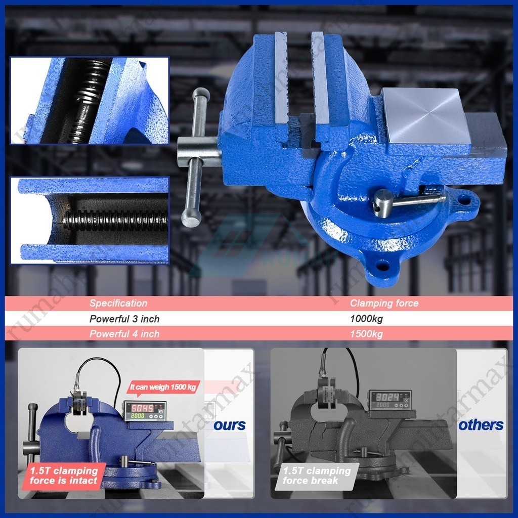 ok Paron Ragum Besi 3" 4" inch Bench Vice Vise Alat Jepit