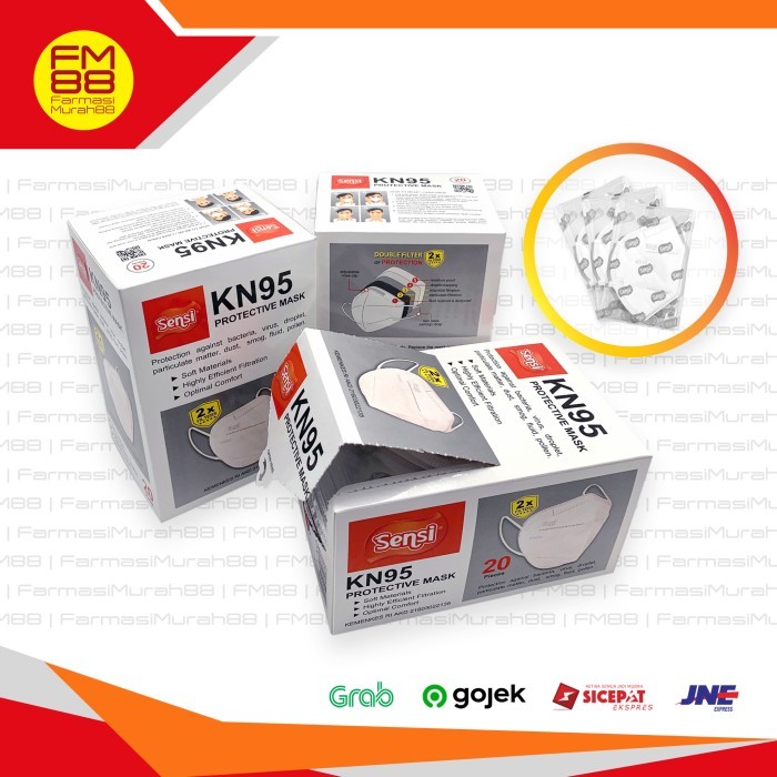 Murah NEW Masker KN95 Sensi 5Ply Earloop Double Filter Face Mask - 20 Pcs Non COD