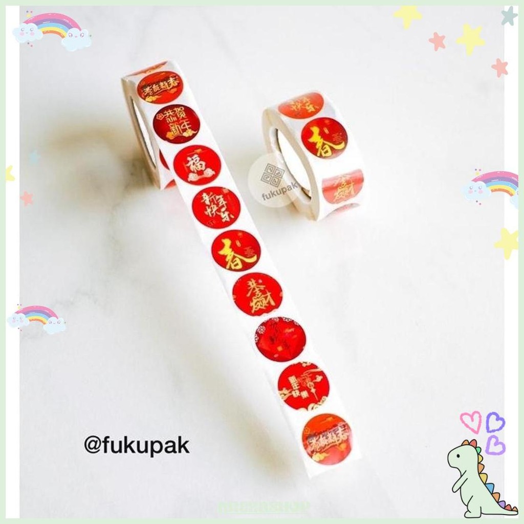 

Sticker Imlek Rol 500Pcs, Label Toples / Kotak Cny Sincia Promo