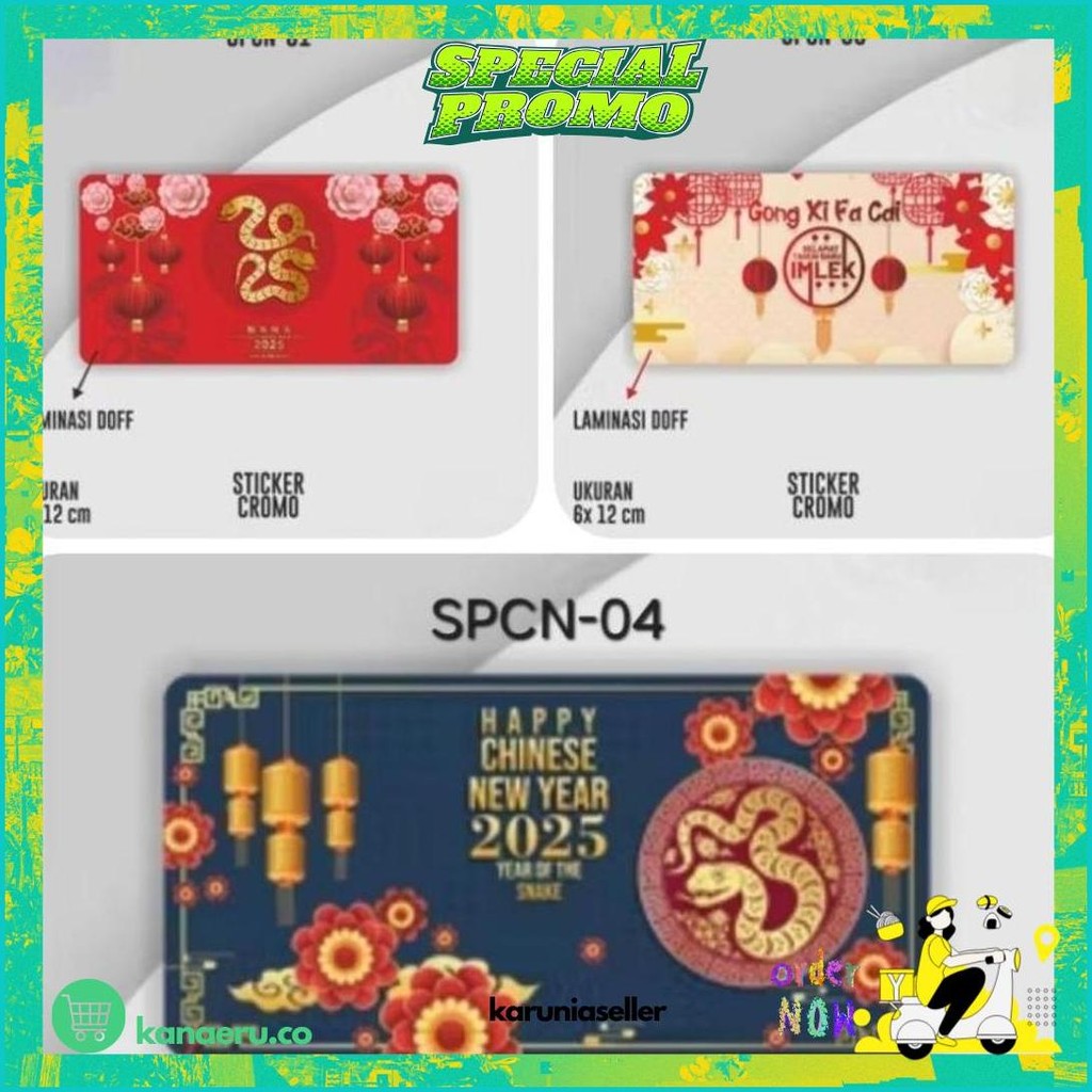 

10Pcs Sticker Imlek Petak Stoples Cookies Cny Chinese New Year Kilat