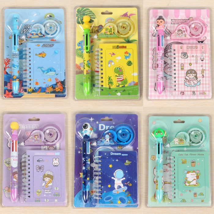 

Mrj Alat Tulis Sekolah Set 3In1 Stationery Set Lucu Karakter Kartun + Correction Tape