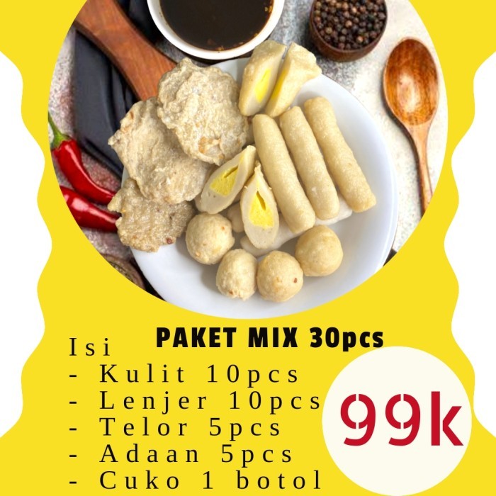 

PEMPEK PALEMBANG - PAKET PEMPEK CAMPUR 30PCS + CUKO 1 BOTOL TERPERCAYA