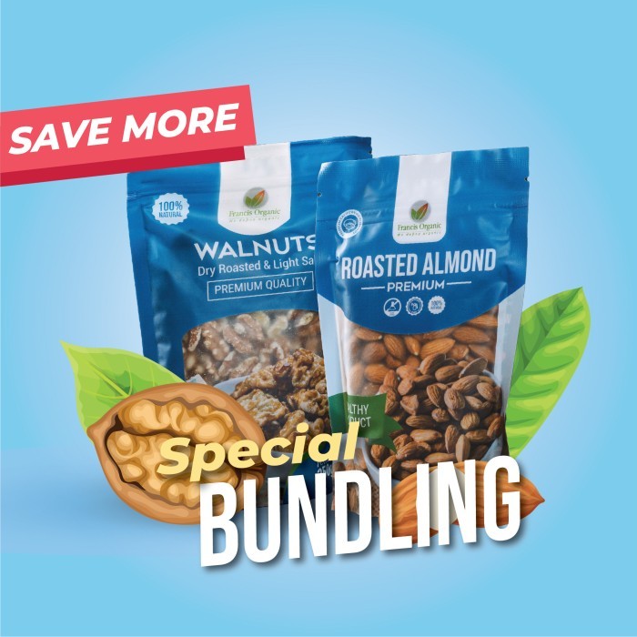 

Special Bundle Roasted Walnut 250gr dan Roasted Almond 150