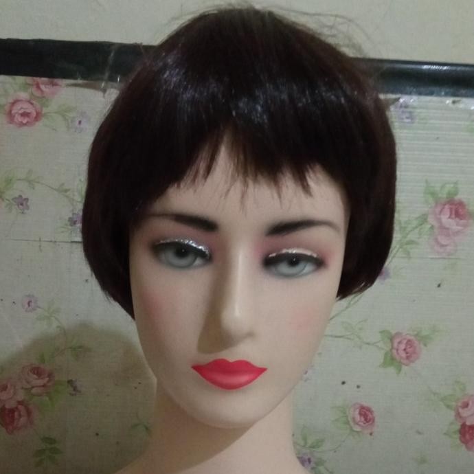 ```````] Wig pria pendek 816297 wig /rambut palsu coklat gelap