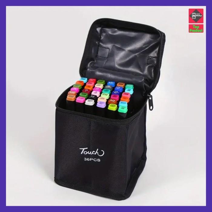 

TERBARU Spidol Dual Side Art Brush Art Set 36 Warna RK-01BK Warna Black