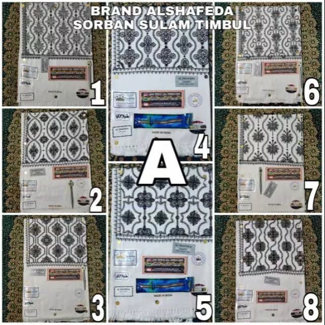 Sorban Kashmiri Habaib Sulam Timbul Jahit Ori Kasmiri India Rida Syal