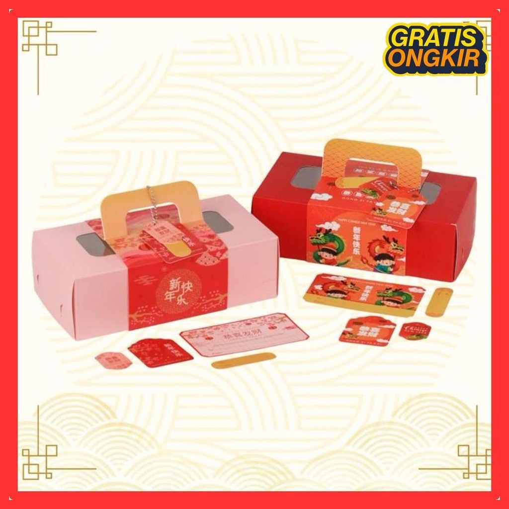 

5 Set Box Tentengan Imlek 22X11.5X7 Cm 25X12X5.5 Cm Spaylater 0%