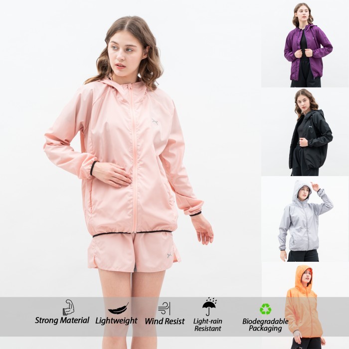 Flexzone Jaket Windbreaker Hoodie Wanita Winder series FJS-505HT