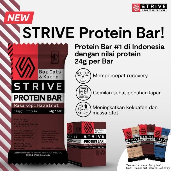 

Baru Strive Protein Bar Oats & Kurma Snack Tinggi Protein Questbar