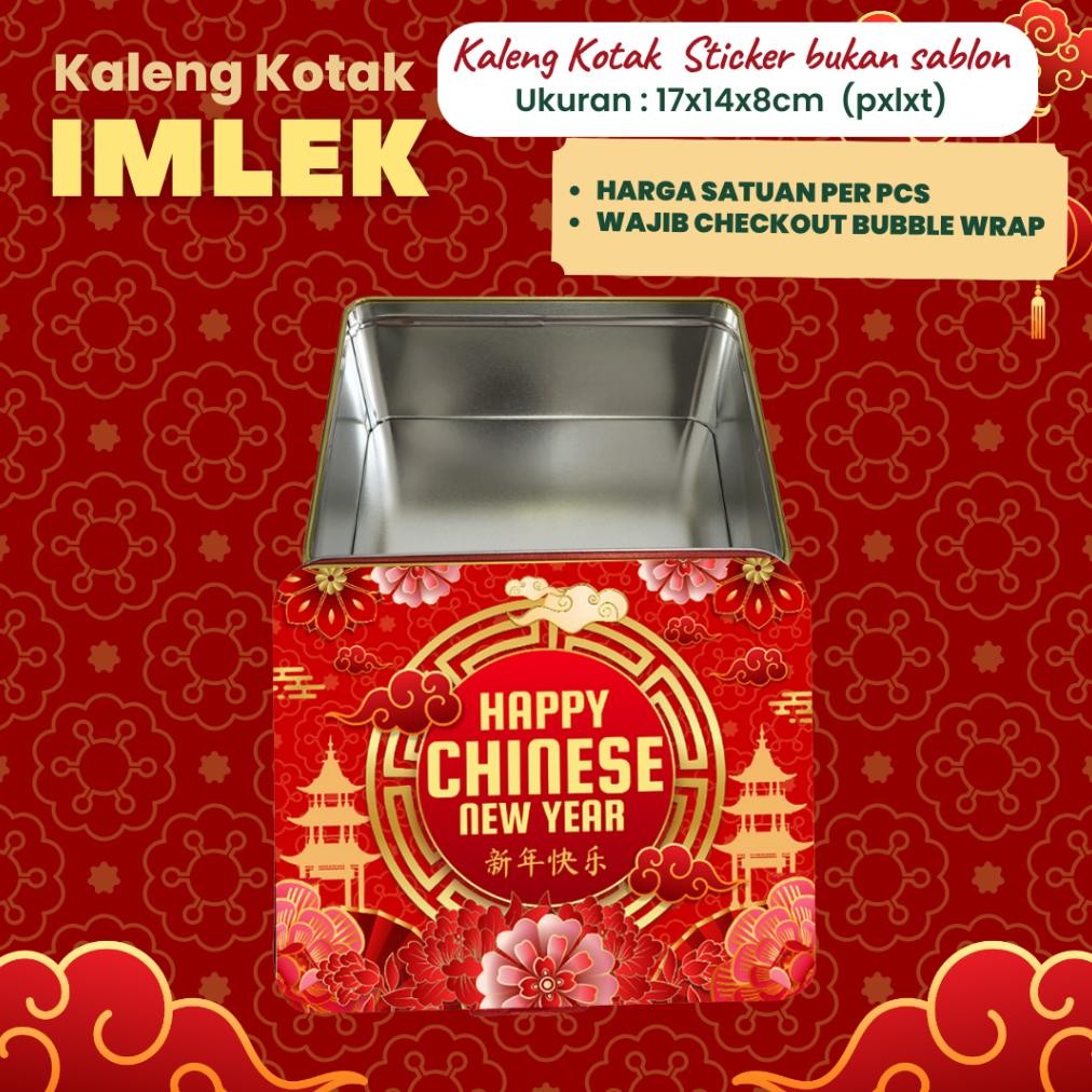 

BR - Kotak Hampers Imlek Shio Ular 2025 Kaleng Merah Gong Xi Fa Cai 17x14x8 cm Chinese New Year / Box Sincia Tempat Peyimpanan Kue Kering by Soogan TERLARIS