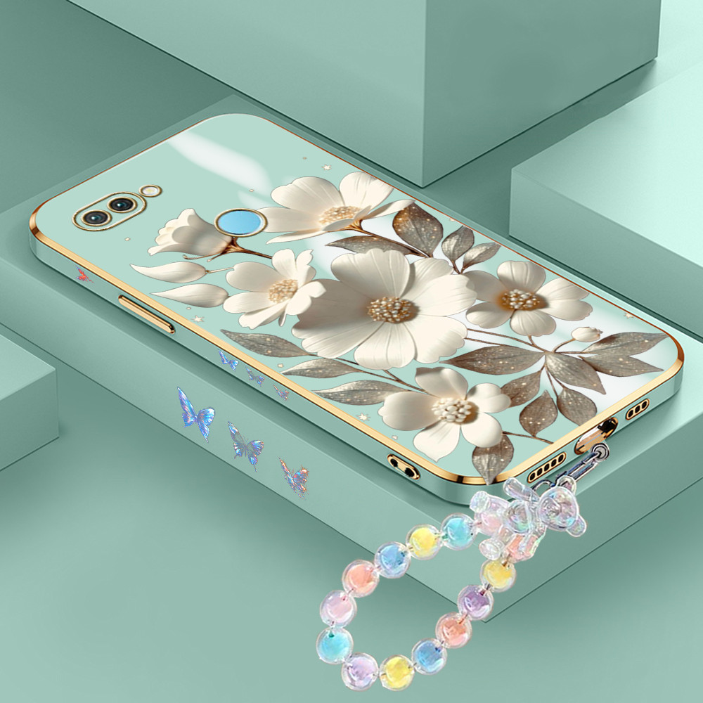 [Pengiriman Jakarta] Realme 2 3 5 6 Pro 5I 5S 6I 6s note 60 NARZO 20A Casing Ponsel Bunga Putih  Lun