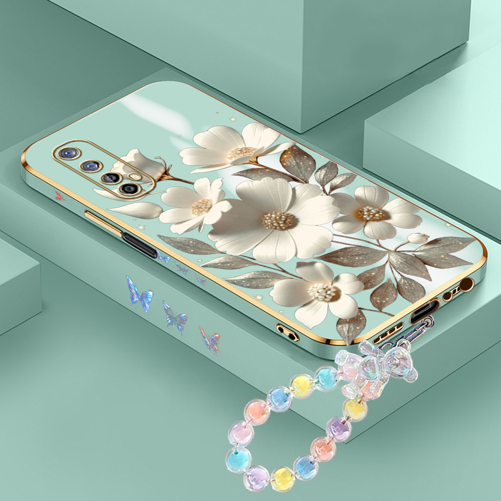 [Pengiriman Jakarta] Realme 7 8 9 10 Pro + 5G 7I 8I 9I V13 Q5 K10X 5G Casing Ponsel Bunga Putih  Lun