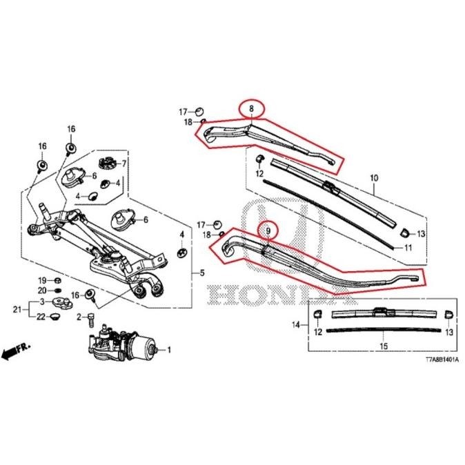 Gagang Wiper / Arm Wiper Depan HRV 2015-2021 Original