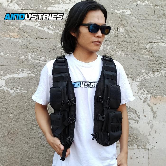 VEST BAG ROMPI RIDER TOURING MODEL TAKTIS VEST PRIA MOTOR BIKER