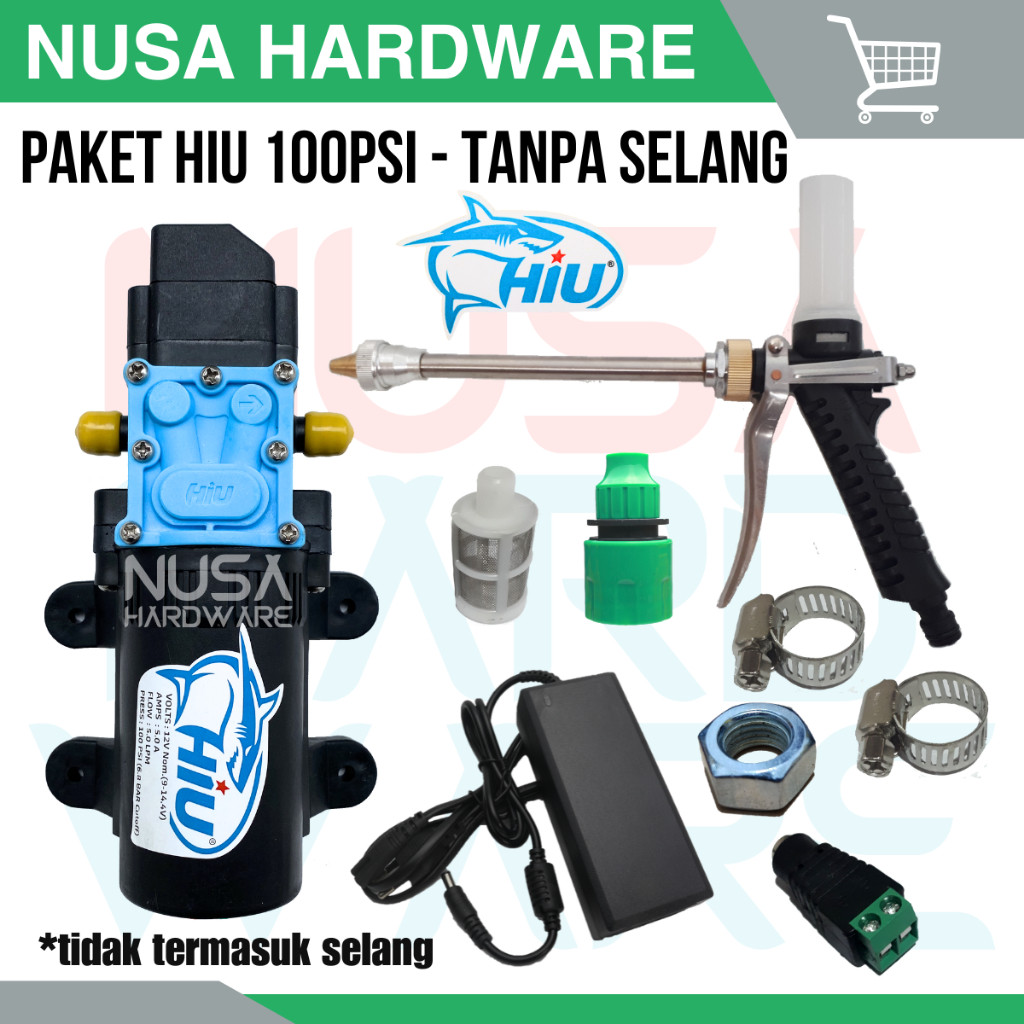 Paket HIU 100psi Pompa Air DC 12V High Pressure Alat Cuci Motor Mobil Steam Sprayer Gun Model Sabun