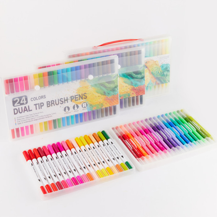 

TERBARU AN 24 Colors Soft Double Head Watercolor Pen Dual Tip Brush BISA GOSEND!