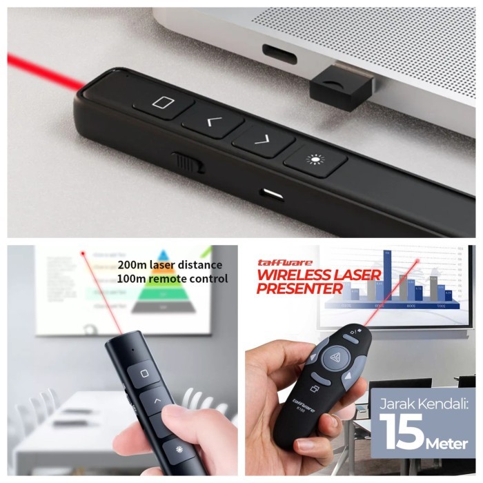 Terbaru - Pointer Presentasi Wireless Remote Contol Laser Power Point Meeting