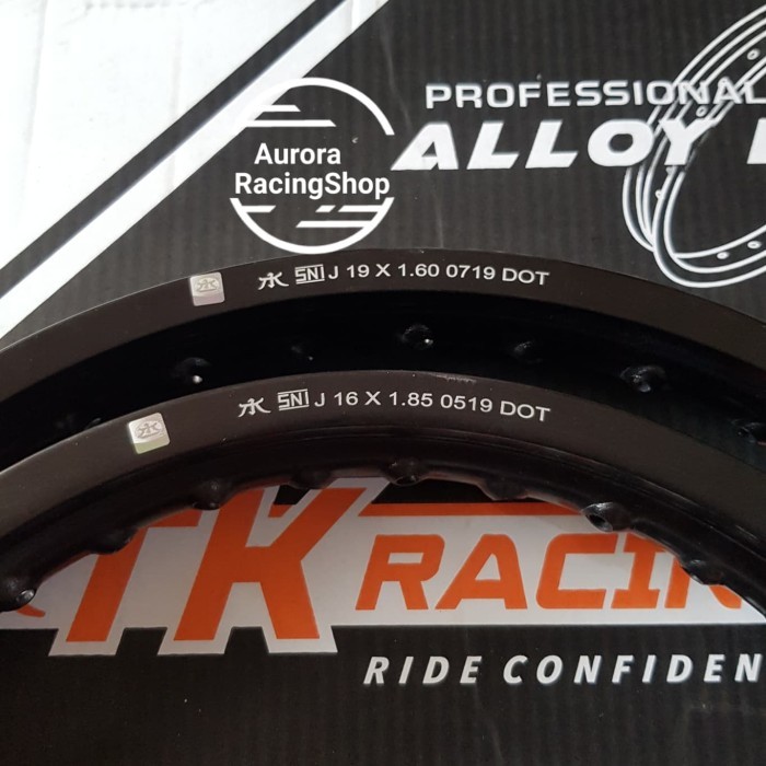 VELG TK KLX 150 / D TRACKER SET RING 16 / 19 HOLE 36 WARNA BLACK