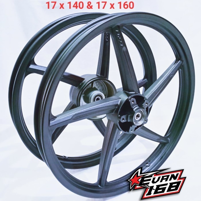 VELG RACING VROSSI HONDA SUPRA X 110 LUBANG 5 P5 BLACK DOFF