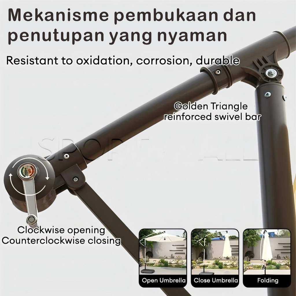 Aone Payung Taman Tenda Lipat Payung Ruangan Cafe Payung Teduh Matahari Umbrella Pelindung Bulat