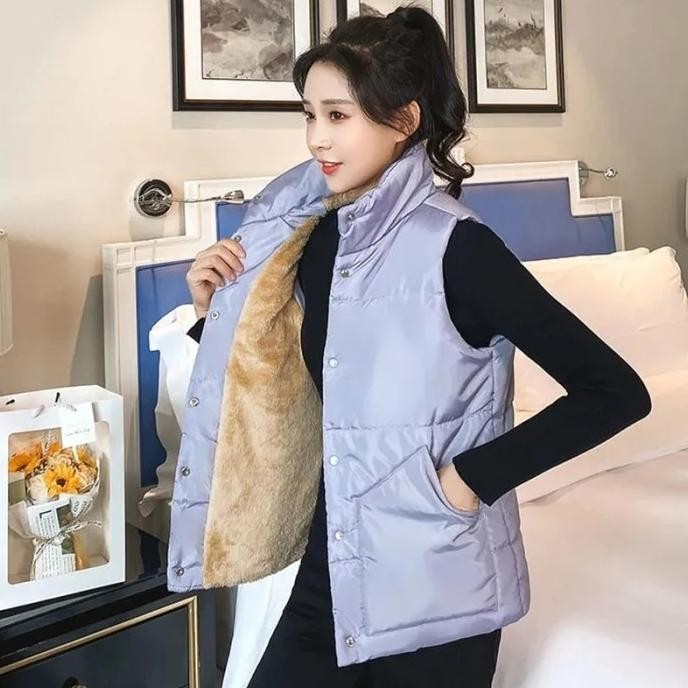 Rompi Winter Wanita Korea / Vest Puffer Wanita / Rompi Bulu Tebal
