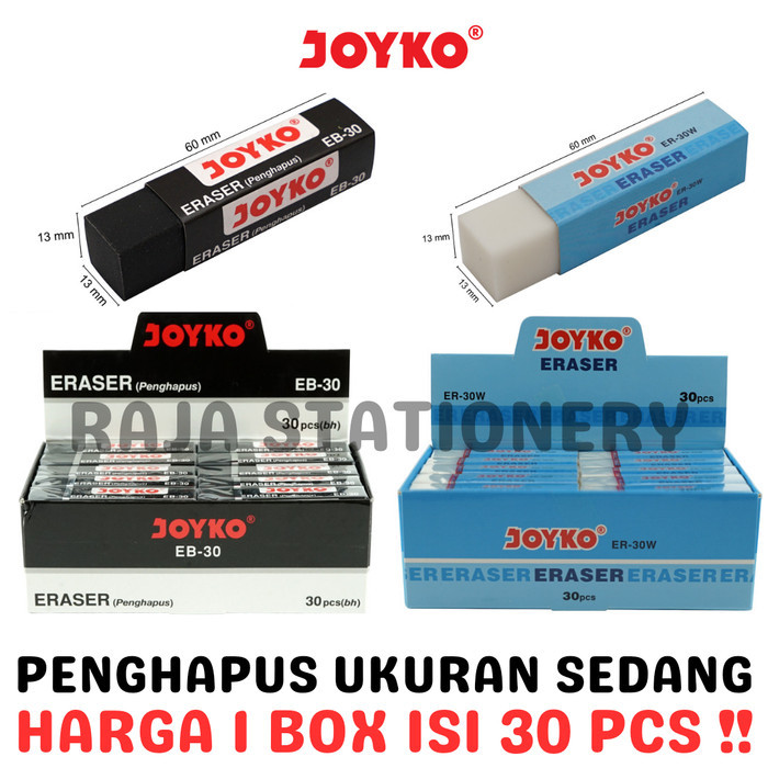 

Joyko Eraser Penghapus Joyko Panjang Putih Hitam Er-30W Eb-30 [30Pcs]