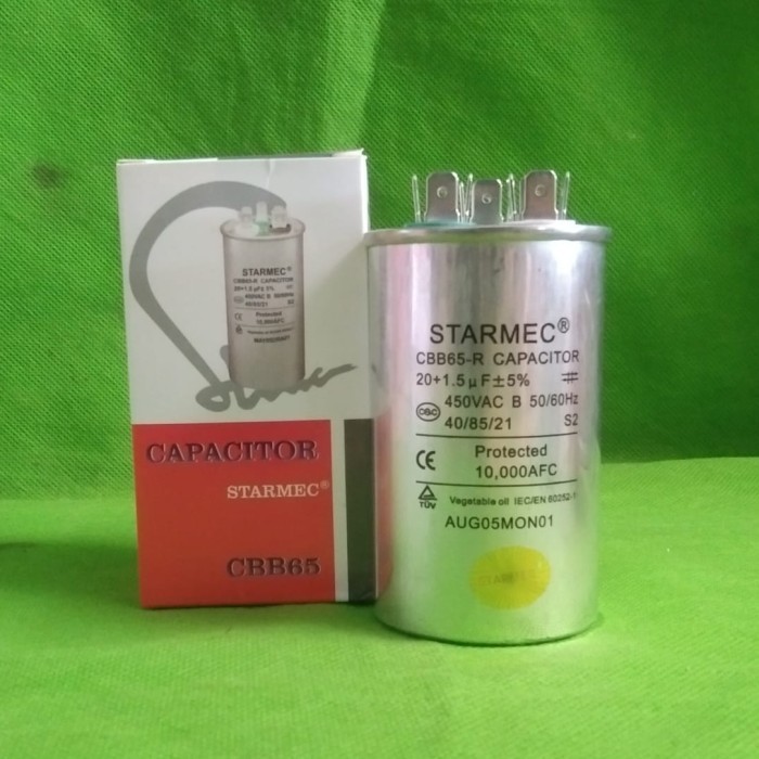 KAPASITOR AC DOBEL 20+1,5UF/450V AC PANASONIC DAIKIN GREE LG SHARP TCL TERMURAH